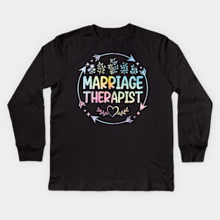 Marriage Therapist cute floral watercolor Kids Long Sleeve T-Shirt